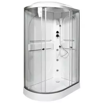 Душевая кабина Deto L 120х80 с гидромассажем и электрикой, хром (L620RGM+EL)