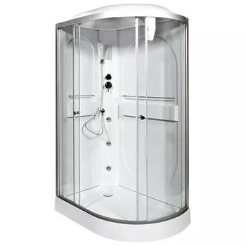 Душевая кабина Deto L 120х80 с гидромассажем и эелектрикой, хром (L620LGM+EL)