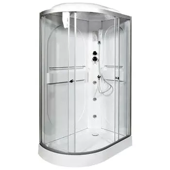 Душевая кабина Deto L 120х80 с гидромассажем и электрикой, хром (L602RGM+EL)