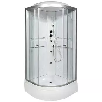 Душевая кабина Deto L 80х80 с гидромассажем, хром (L580GM)