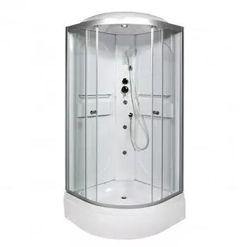 Душевая кабина Deto L 80х80 с гидромассажем и электрикой, хром (L580GM+EL)