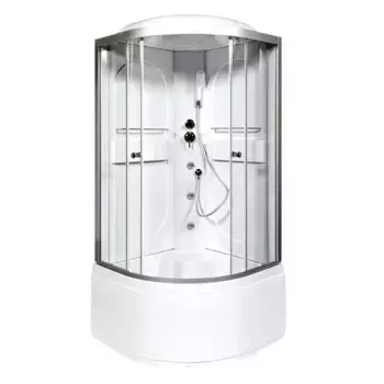 Душевая кабина Deto L 90х90 с гидромассажем, хром (L690GM)