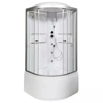 Душевая кабина Deto L 90х90 с гидромассажем, хром (L690LED+GM)