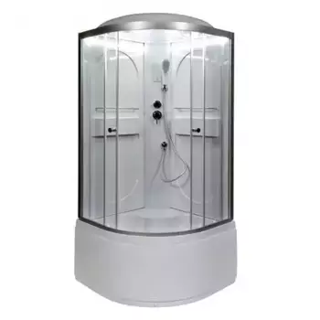 Душевая кабина Deto L 90х90 с подсветкой, хром (L690LED)