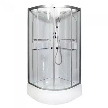 Душевая кабина Deto L 90х90 с подсветкой, хром (L590NLED)