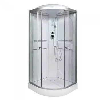 Душевая кабина Deto L 90х90 с подсветкой, хром (L609LED)