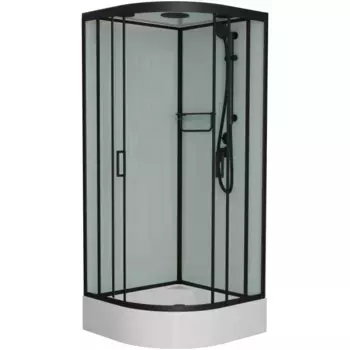Душевая кабина Frank 100х100 черная стекло матовое