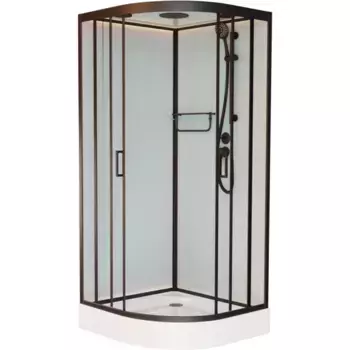 Душевая кабина Frank 100х100 черная стекло матовое