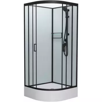 Душевая кабина Frank 100х100 черная стекло матовое
