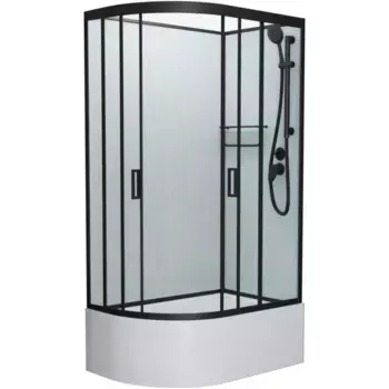 Душевая кабина Frank 120х80 черная стекло матовое