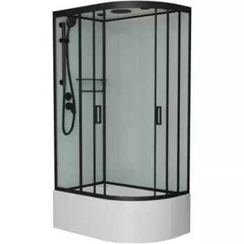 Душевая кабина Frank 120х80 левая черная стекло прозрачное