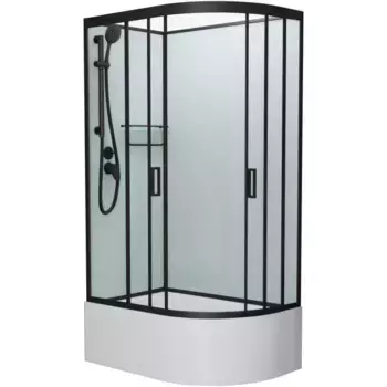 Душевая кабина Frank 120х80 левая черная стекло прозрачное