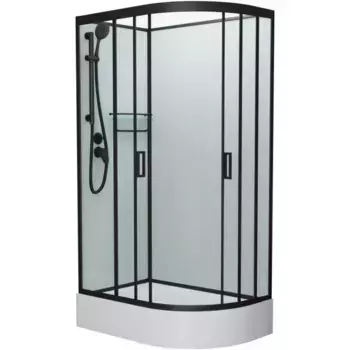 Душевая кабина Frank 120х80 левая черная стекло матовое