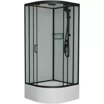 Душевая кабина Frank 90х90 черная стекло матовое