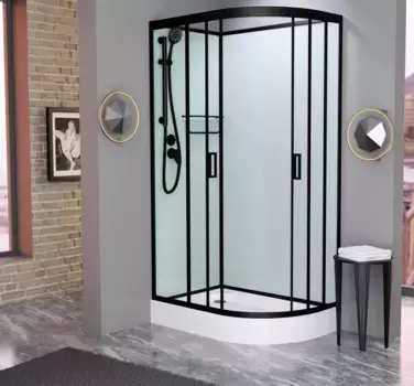 Душевая кабина Frank F412L Black левосторонняя б/к Без крыши