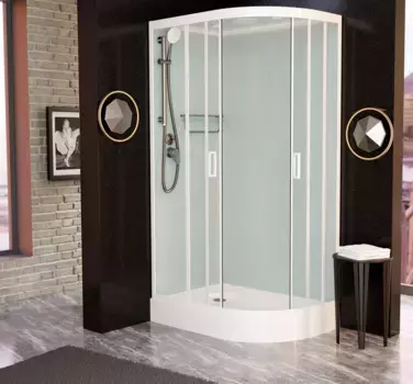 Душевая кабина Frank F412L White левосторонняя низкий поддон