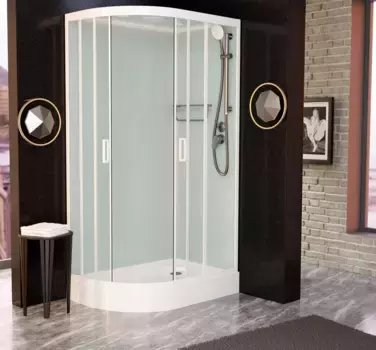 Душевая кабина Frank F418R White правосторонняя низкий поддон