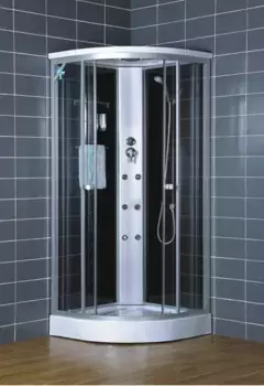 Душевая кабина Loranto 90х90 хром стекло тонированное с гидромассажем
