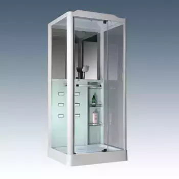 Душевая кабина Loranto Selak 100х90 белая правая стекло прозрачное с гидромассажем