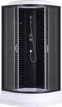 Душевая кабина Loranto Sunway 100х100 хром с кирпичным узором