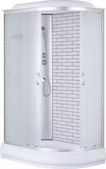 Душевая кабина Loranto Sunway 120х80 хром с кирпичным узором стекло матовое