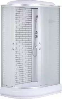 Душевая кабина Loranto Sunway 120х80 хром с кирпичным узором стекло матовое