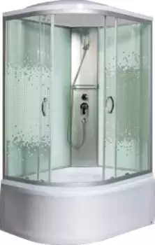 Душевая кабина Мономах 100x80 R профиль хром стекло с рисунком