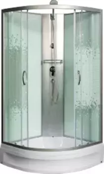 Душевая кабина Мономах 70x70 профиль хром стекло с рисунком