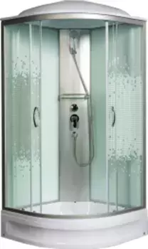 Душевая кабина Мономах 80x80 профиль хром стекло с рисунком