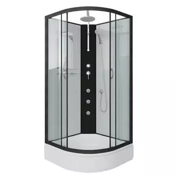 Душевая кабина Niagara Classic 100х100 черная стекло прозрачное с гидромассажем