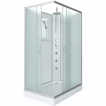 Душевая кабина Niagara Classic 100х80 хром стекло матовое с гидромассажем