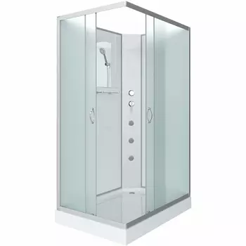 Душевая кабина Niagara Classic 100х80 хром стекло матовое с гидромассажем