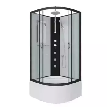 Душевая кабина Niagara Classic 80х80 черная стекло прозрачное с гидромассажем