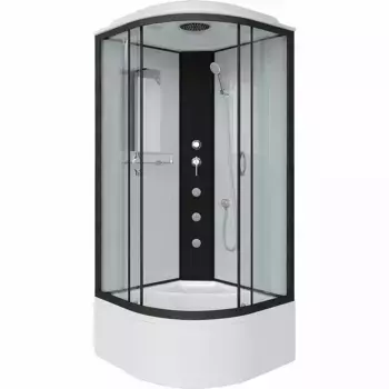 Душевая кабина Niagara Classic 80х80 черная стекло прозрачное с гидромассажем