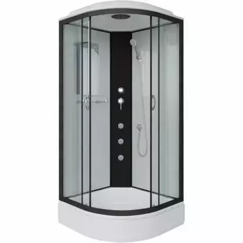 Душевая кабина Niagara Classic 80х80 черная стекло прозрачное с гидромассажем