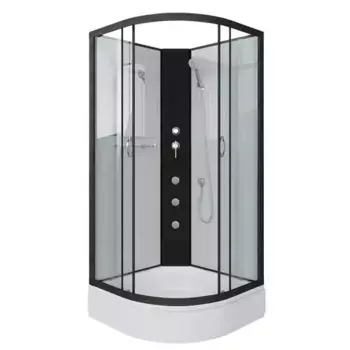 Душевая кабина Niagara Classic 80х80 черная стекло прозрачное с гидромассажем