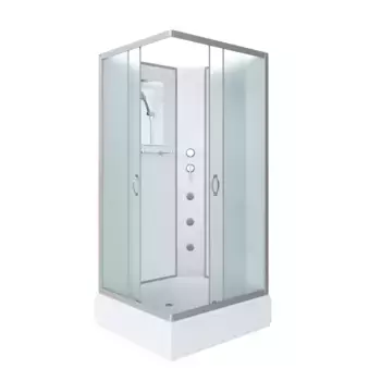 Душевая кабина Niagara Classic 90х70 без крыши профиль хром стекло матовое с гидромассажем