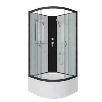 Душевая кабина Niagara Classic 90х90 черная стекло прозрачное