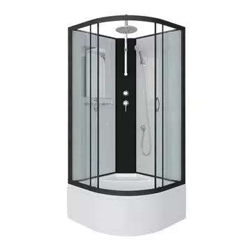 Душевая кабина Niagara Classic 90х90 черная стекло прозрачное