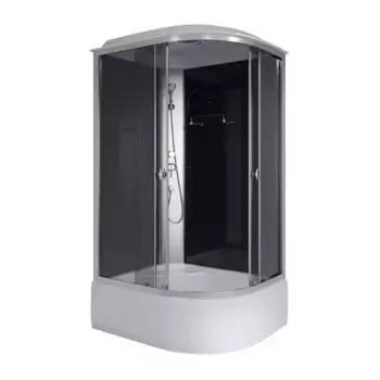 Душевая кабина Niagara Eco 100х80 L с крышей профиль хром стекло тонированное