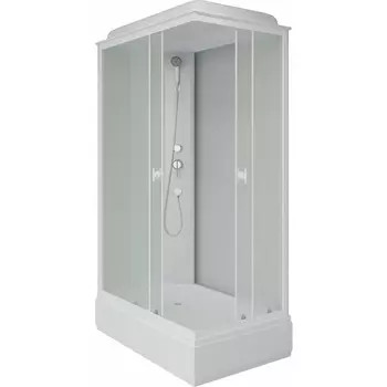 Душевая кабина Niagara Promo 100х80 с крышей профиль белый стекло матовое