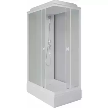 Душевая кабина Niagara Promo 110х80 с крышей профиль белый стекло матовое