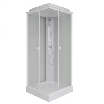 Душевая кабина Niagara Promo 90х90 с крышей профиль белый стекло матовое