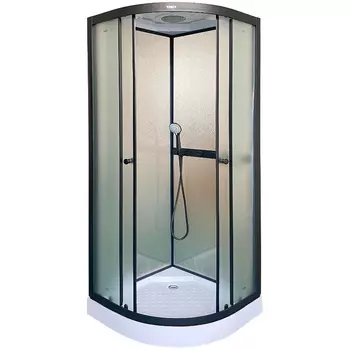 Душевая кабина Parly Frost 80х80 F811B профиль черный, стекло рифленое