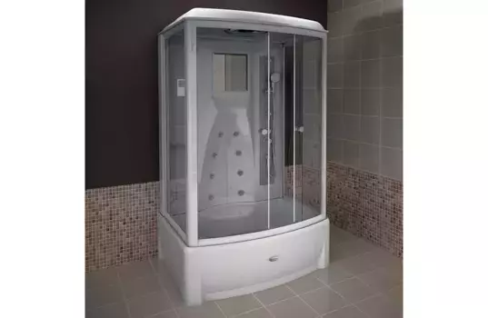 Душевая кабина Radomir Диана 108х139 белая стекло прозрачное с гидромассажем