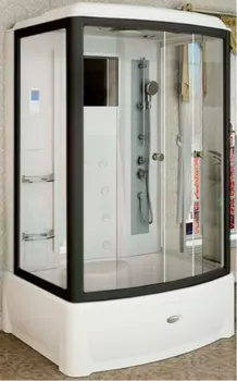 Душевая кабина Radomir Диана 108х139 профиль черный стекло прозрачное без гидромассажа