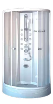 Душевая кабина Radomir Паола 93х93 профиль белый стекло прозрачное