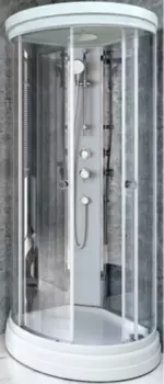 Душевая кабина Radomir Стронг 110х110 профиль белый стекло прозрачное