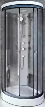 Душевая кабина Radomir Стронг 90х90 профиль черный стекло матовое