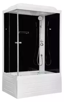 Душевая кабина Royal Bath 100x80 R стекло прозрачное задняя стенка черная